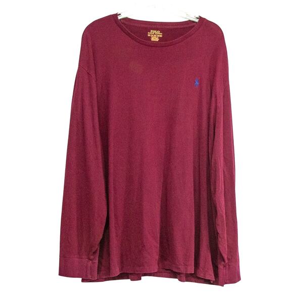 Men's 2x XXL Big & Tall POLO RALPH LAUREN Maroon Long Sleeved T Shirt - Picture 1 of 4